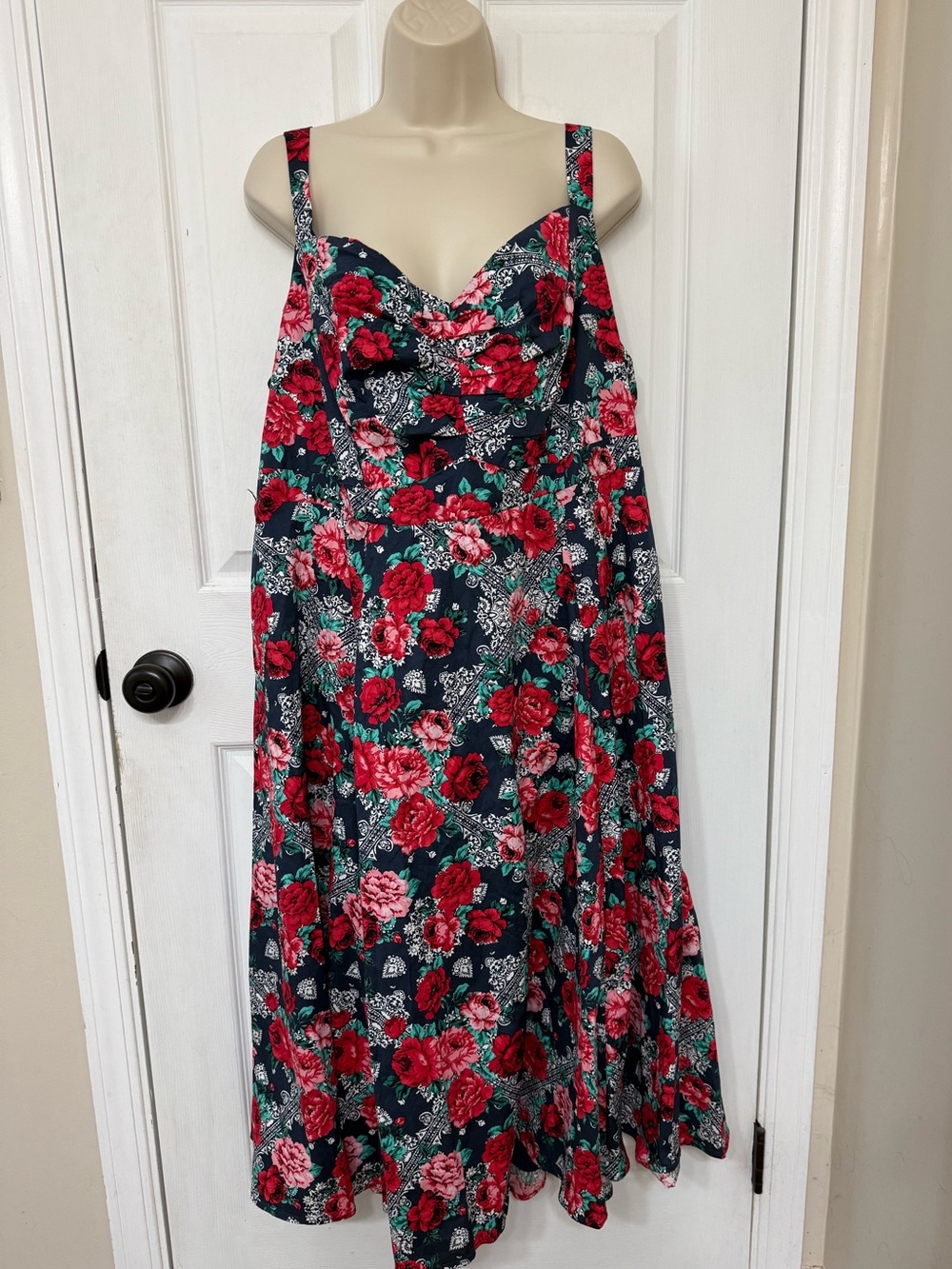 NWT Torrid Retro Chic Floral Poplin Fit & Flare Midi Dress 3X - Picture 3 of 14